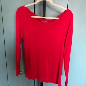 Women's Red Long Sleeve Top